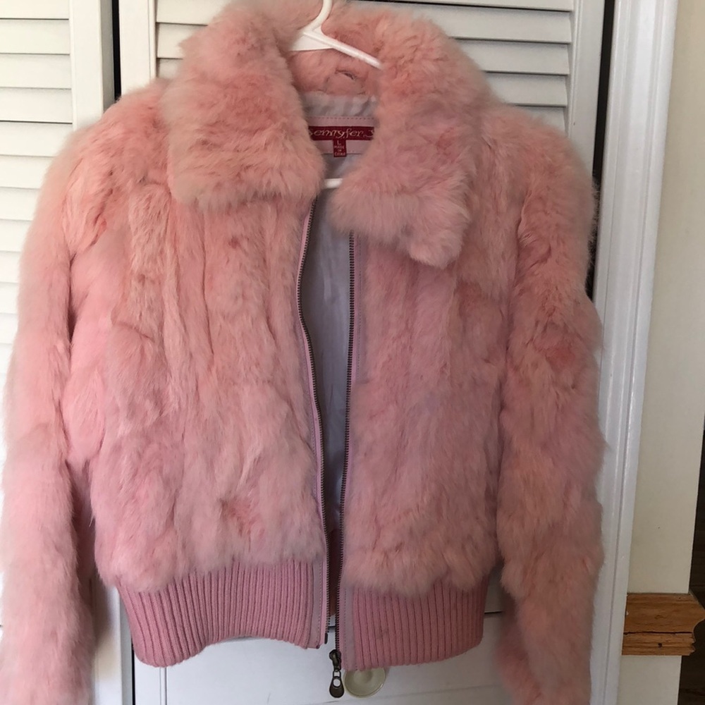 Pale pink puffer jacket - lining in great shape